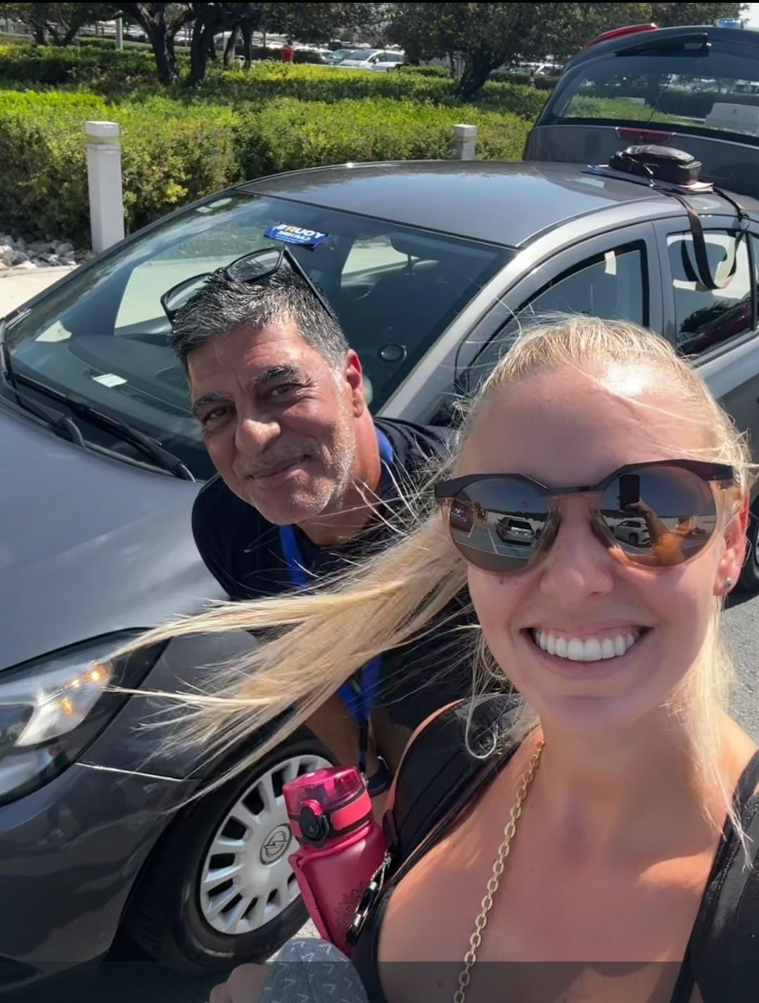 Happy customer with car rental