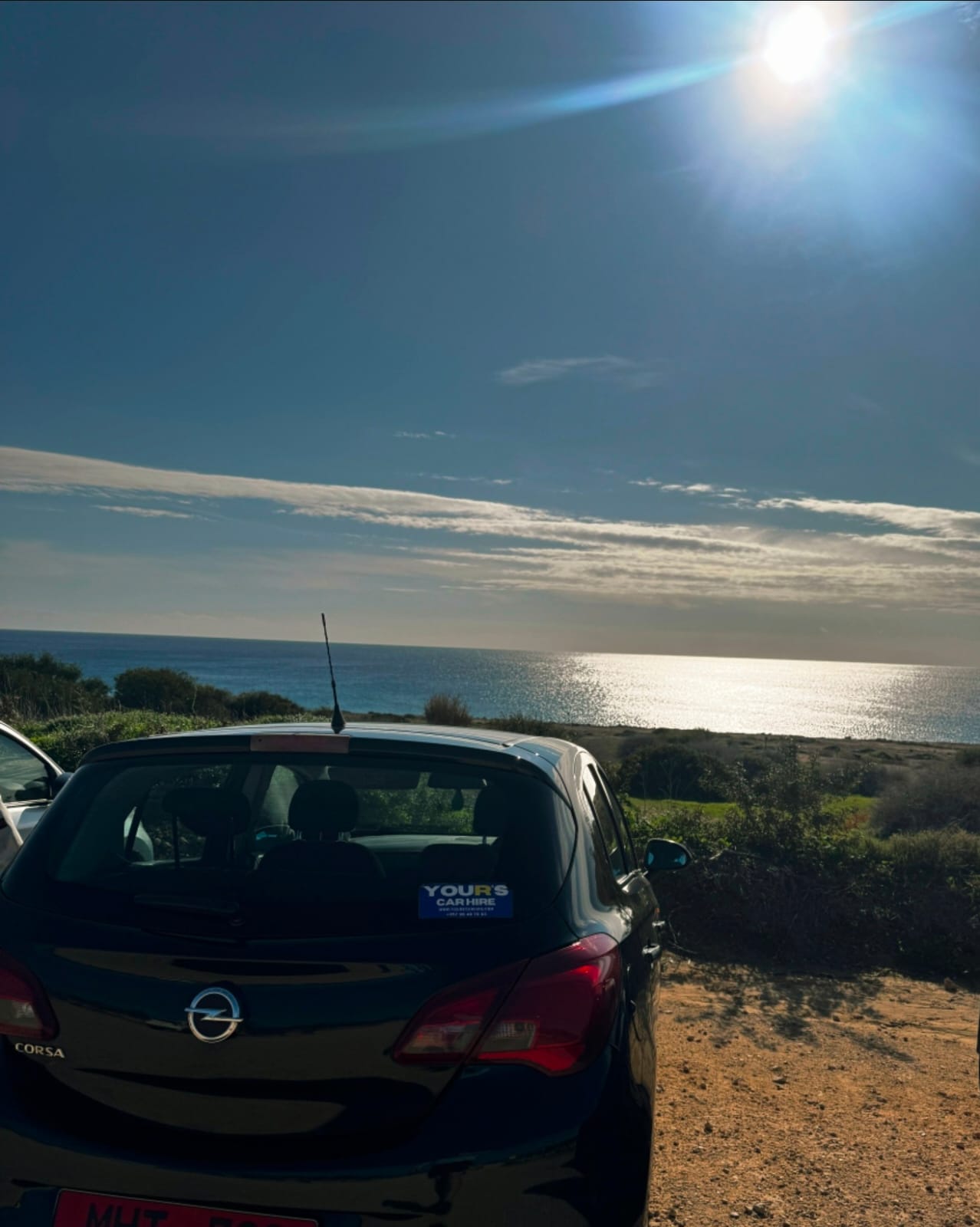 Opel Corsa at coastal viewpoint